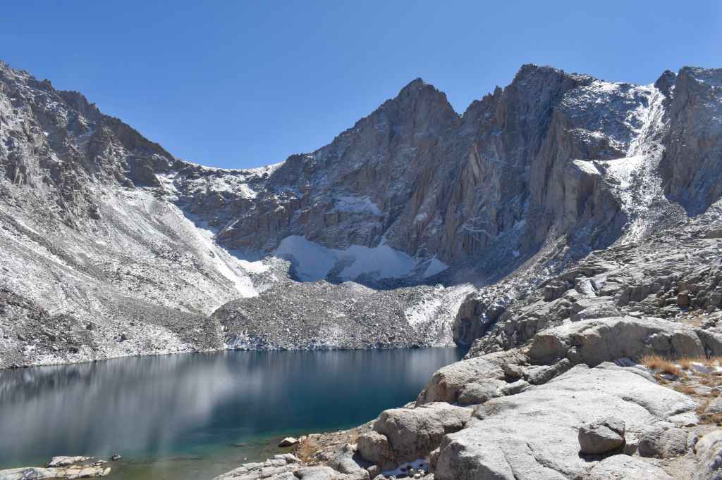 Alpine lake during descent from Mount Whitney